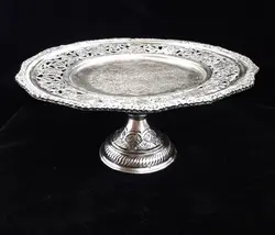 شیرینی خوری گرد کعب دار کامل شبکه اب نقره سیاه قلم Confectionery