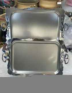 سینی پذیرایی و دم دستی دوقلو استیل ترک درجه یک پیش‌نویس ۱۶۰