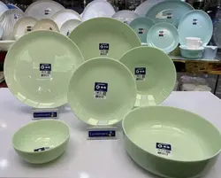 سرویس ۲۶پارچه ۶نفره پارادایس دیوالی سبز مغز پسته ای اصل لومینارک فرانسه
