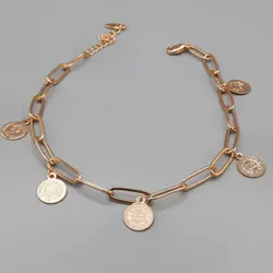 پابند طلایی آویزدار پولک 114507 - توت