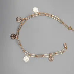 پابند طلایی آویزدار پولک 114507 - توت