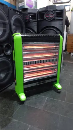 بخاری برقی فن دار و بخور دار بروات 3200.مشکی سبز