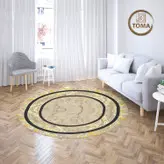 فرشینه گِرد هال و پذیرایی کد C52 رویه مخمل درجه یک پشت چرم استپ دار بدون سُر