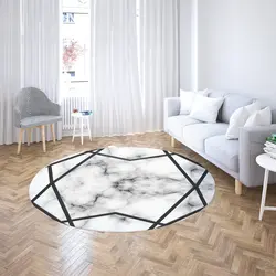 فرشینه گِرد هال و پذیرایی کد C42 رویه مخمل درجه یک پشت چرم استپ دار بدون سُر