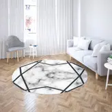 فرشینه گِرد هال و پذیرایی کد C42 رویه مخمل درجه یک پشت چرم استپ دار بدون سُر