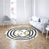 فرشینه گِرد هال و پذیرایی کد C49 رویه مخمل درجه یک پشت چرم استپ دار بدون سُر