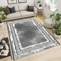 خرید اینترنتی فرشینه هال و پذیرایی کد H174 مخمل تُرک استپ دار بدون سُر