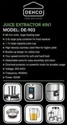 آبمیوه گیری 4 کاره DEHCO مدل DE-903