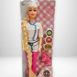 عروسک باربی مدل(کارمند فست فود ,سرآشپز,خانه دار)