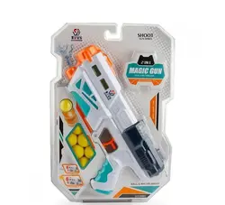 تفنگ بازی دو کاره آب پاش و گلوله اسفنجی مدل MAGIC GUN 2 IN 1
