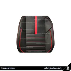 روکش صندلی 206 چرم مشکی نوار قرمز | باران کاور