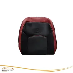 روکش صندلی 207 چرم رنگ مشکی نوار زرشکی - باران کاور