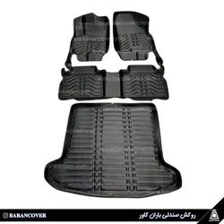 قیمت و خرید کفپایی تیگو8 پرو و تیگو8 پرو مکس مشکی نوار مشکی چرمی ۵d همراه با کفی صندوق _ باران کاور