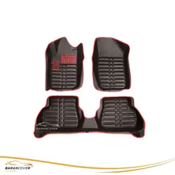 کفپوش 206 هاچبک پنج بعدی رنگ مشکی نوار قرمز - باران کاور