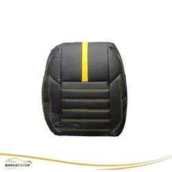 روکش صندلی کوئیک S چرم رنگ مشکی نوار زرد - باران کاور