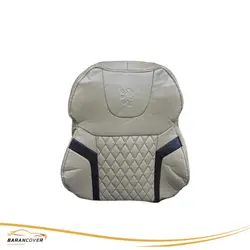 روکش صندلی پرشیا خلبانی چرم رنگ کرم نوار قهوه‌ای - باران کاور