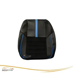 روکش صندلی پژو 206 هاچبک چرم پارچه رنگ مشکی نوار آبی - باران کاور