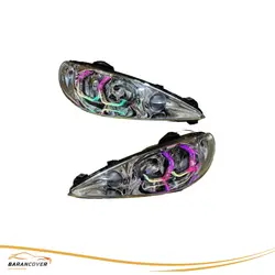 چراغ جلو 206 طرح i8 مولتی کالر مارک مدرن بسته دو عددی - باران کاور