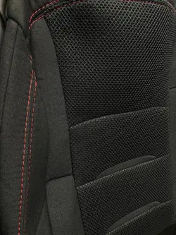 روکش صندلی دیگنیتی پرستیژ DIGNITY پارچه رنگ مشکی دوخت قرمز - باران کاور