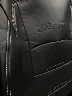 روکش صندلی دیگنیتی پرستیژ DIGNITY چرم رنگ مشکی دوخت سفید - باران کاور