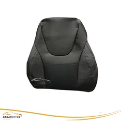 روکش صندلی تیگارد X35 چرم پارچه رنگ مشکی دوخت سفید - باران کاور