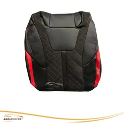 روکش صندلی فردا موتور SX5 FMC چرم پارچه رنگ مشکی نوار قرمز - باران کاور