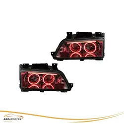 چراغ جلو دو گرد ابرو رنگ قرمز بسته دو عددی - باران کاور