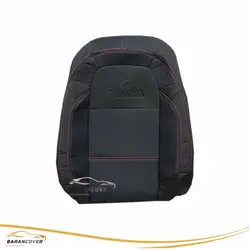 روکش صندلی تارا دنده پارچه رنگ مشکی دوخت قرمز - باران کاور