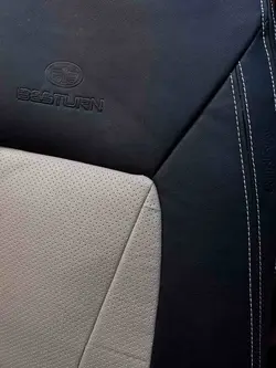 روکش صندلی بسترن B50 چرم رنگ مشکی کرم - باران کاور