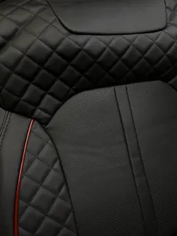 روکش صندلی فوتون تونلند اتومات G7 چرم رنگ مشکی نوار زرشکی - باران کاور