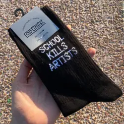 جوراب ساق بلند school kills artists مشکی