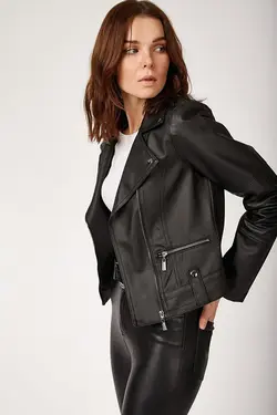 کاپشن طرح چرم زنانه بیگ دارت 1025BGD19 - 19351 | Bigdart