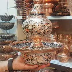 آفتابه لگن نقره کوب مسی طرح توپی   - لوکس و نفیس  - نفیس مس