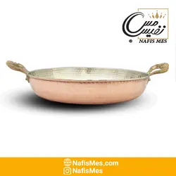 ماهیتابه مسی دسته برنجی چکشی زنجان - نفیس مس