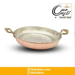 ماهیتابه مسی دسته برنجی چکشی زنجان - نفیس مس