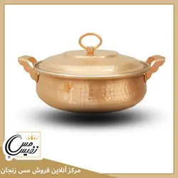 ماهیتابه مسی راسته چکشی زنجان مدل نوین در 5 سایز نانو شده - نفیس مس