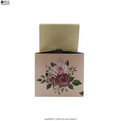 جعبه مقوایی لیوان طرح گل رز صورتی مدل پرفراژ دار کد 116