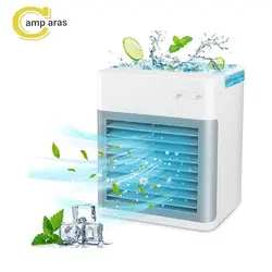 کولر آبی شارژی رومیزی و فن مه پاش مدل 927 Water cooled spray fan