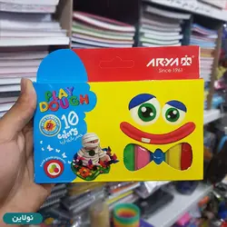 خمیر بازی 10 رنگ مقوایی آریا کد 1048