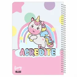 دفتر مشق تک خط 50 برگ مستر راد طرح یونیکورن (تک شاخ) کد 1722