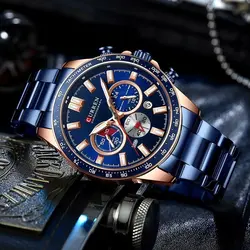 ساعت مچی مردانه کارن 8418 آبی (کورن واتچ CURREN WATCH)