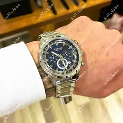 ساعت مچی مردانه کارن 8355 نقره ای-آبی (کورن CURREN) پسرانه زنانه دخترانه هوشمند اسپرت دیجیتال سه موتوره