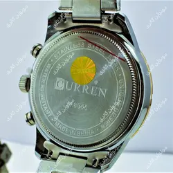 ساعت مچی مردانه کارن 8355 نقره ای-رزگلد (کورن CURREN) پسرانه زنانه دخترانه هوشمند اسپرت دیجیتال سه موتوره