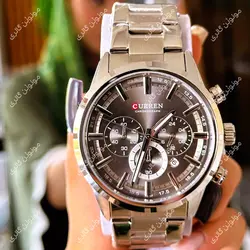 ساعت مچی مردانه کارن 8355 نقره ای-مشکی (کورن CURREN) پسرانه زنانه دخترانه هوشمند اسپرت دیجیتال سه موتوره