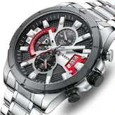 ساعت مچی مردانه کارن 8401 نقره ای (کورن CURREN) پسرانه زنانه دخترانه هوشمند اسپرت دیجیتال سه موتوره