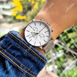 ساعت مچی مردانه کارن 8339 نقره ای (کورن CURREN) پسرانه زنانه دخترانه هوشمند اسپرت دیجیتال سه موتوره