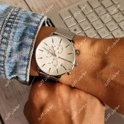 ساعت مچی مردانه کارن 8339 نقره ای (کورن CURREN) پسرانه زنانه دخترانه هوشمند اسپرت دیجیتال سه موتوره