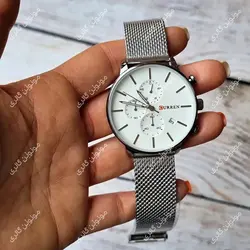 ساعت مچی مردانه کارن 8339 نقره ای (کورن CURREN) پسرانه زنانه دخترانه هوشمند اسپرت دیجیتال سه موتوره
