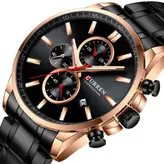 ساعت مچی مردانه کارن 8368 مشکی-رزگلد (کورن CURREN) پسرانه زنانه دخترانه هوشمند اسپرت دیجیتال سه موتوره