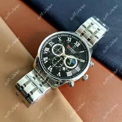 ساعت مچی مردانه کارن 8427 نقره ای-مشکی (کورن CURREN) پسرانه زنانه دخترانه هوشمند اسپرت دیجیتال سه موتوره